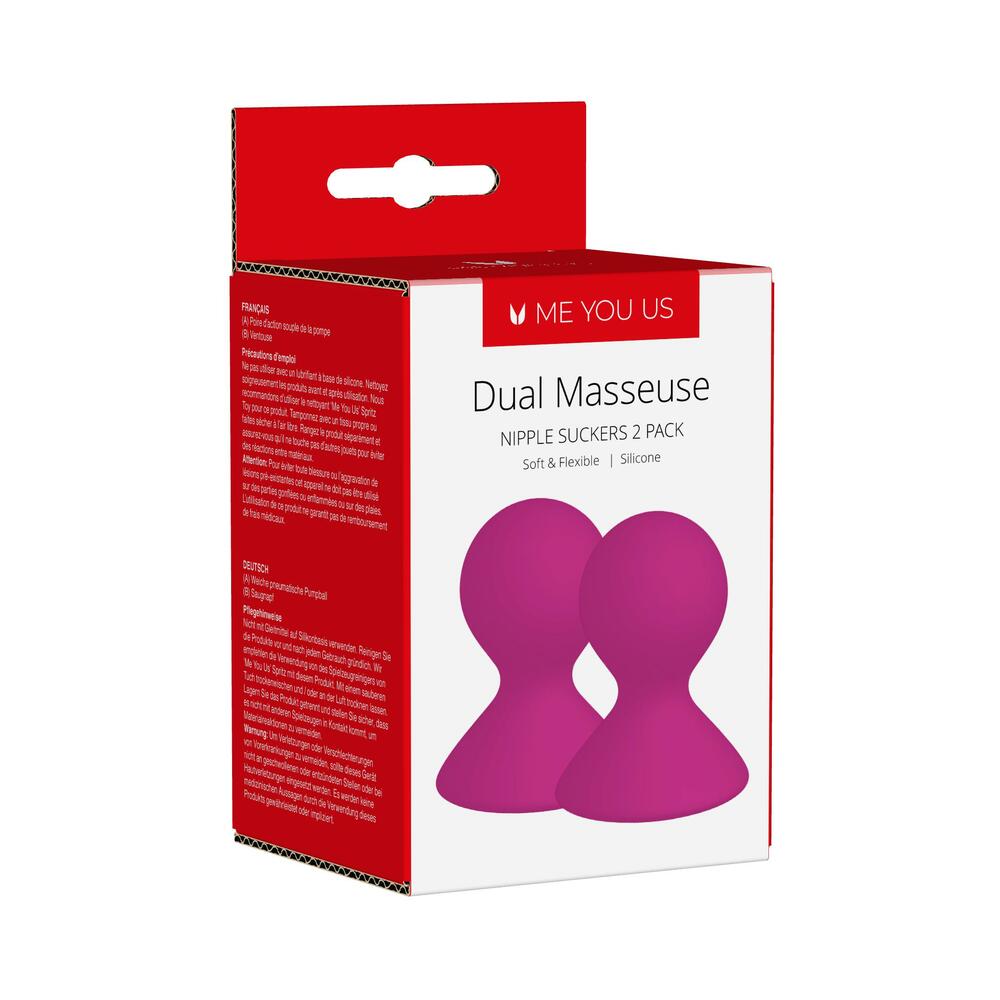 Me You Us Dual Masseuse Silicone Nipple Suckers 2-Pack Purple - Not Very Vanilla