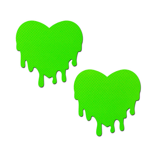 Pastease Neon Green Melty Heart Nipple Pasties - Not Very Vanilla