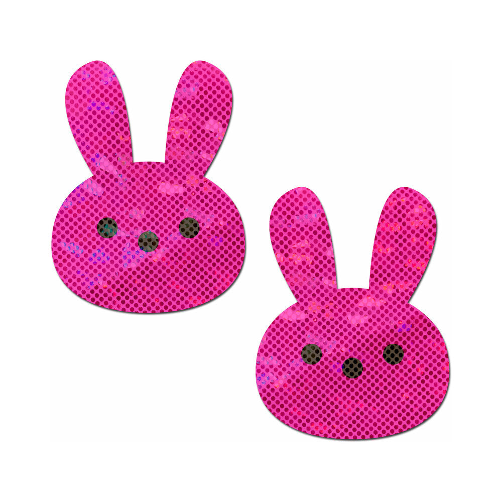 Pastease Glittery Pink Marshmallow Easter Bunny Nipple Pasties - Not Very Vanilla