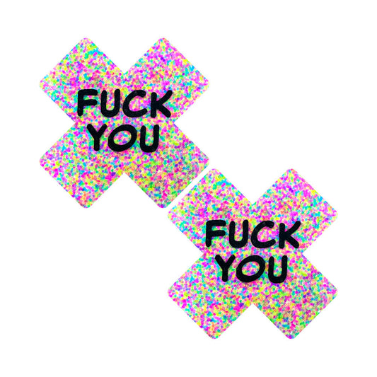 Neva Nude F*ck You Sprankles 3D Neon Blacklight X Factor Nipple Pasties - Not Very Vanilla