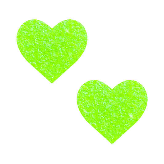 Neva Nude Super Sparkle Lemon Lime Blacklight Glitter I Heart U Nipple Pasties - Not Very Vanilla