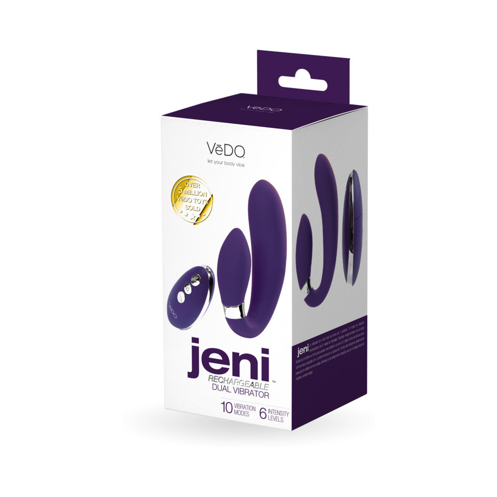 VeDO Jeni C-Shaped Dual Motor Vibe with Remote Purple - Not Very Vanilla