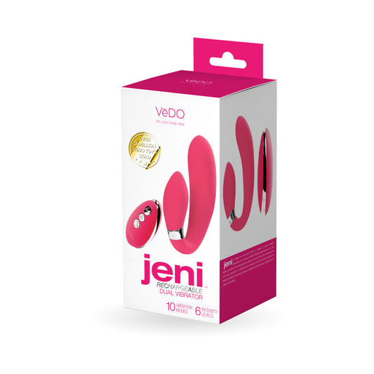 VeDO Jeni C-Shaped Dual Motor Vibe with Remote Pink - Not Very Vanilla