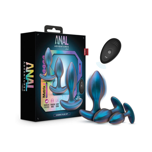 Anal Adventures Matrix Cosmos Plug Kit Lunar Blue - Not Very Vanilla