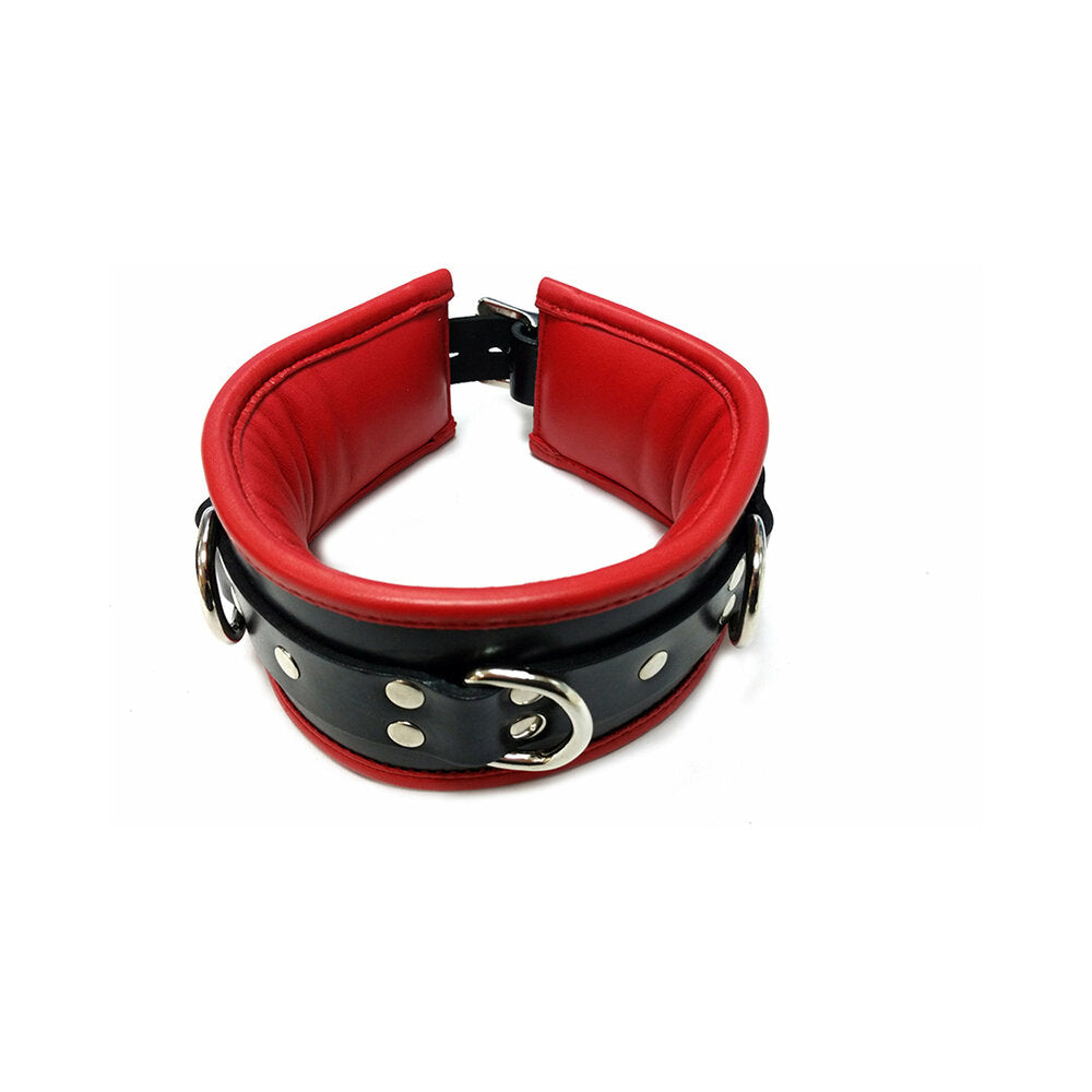 Rouge Leather Padded Collar Black/Red - Not Very Vanilla