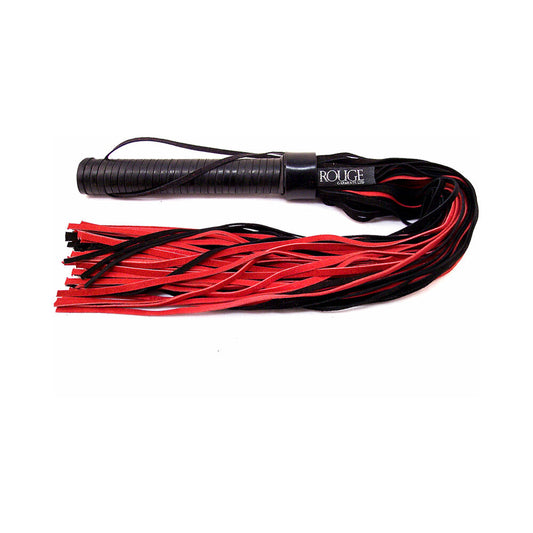 Rouge Suede Flogger with Leather Handle Black/Red - Not Very Vanilla