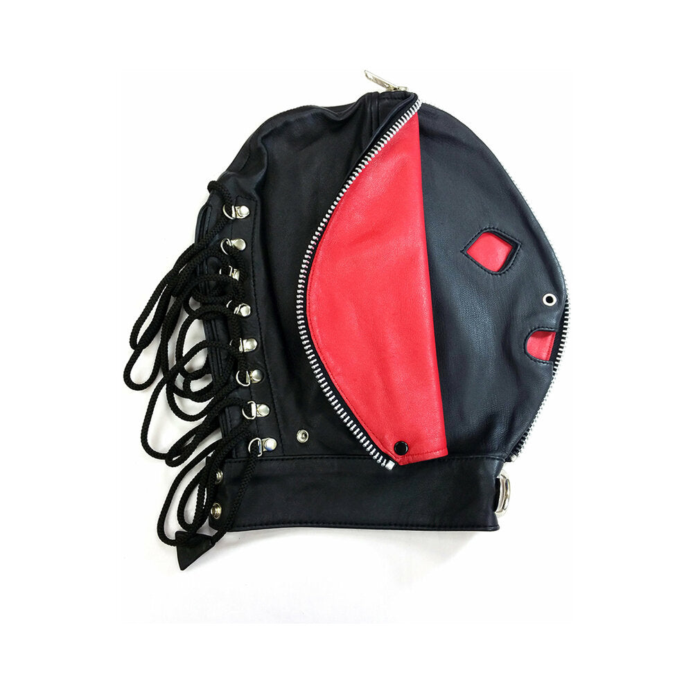 Rouge Leather Fly Trap Mask Black/Red - Not Very Vanilla