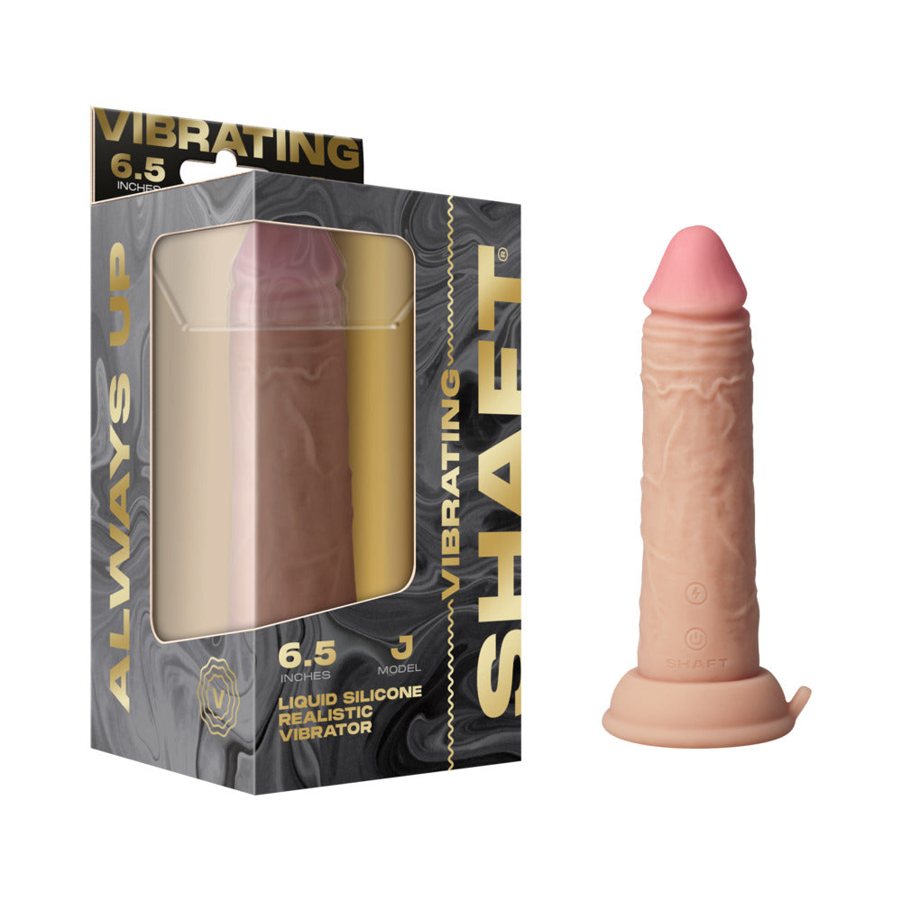 Shaft Vibrating Model J: 6.5 in. Dual Density Silicone Dildo Pine - Not Very Vanilla