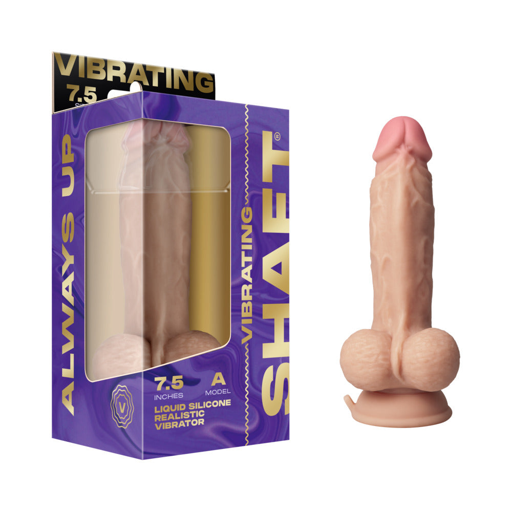 Shaft Vibrating Model A: 7.5 in. Dual Density Silicone Dildo Pine - Not Very Vanilla