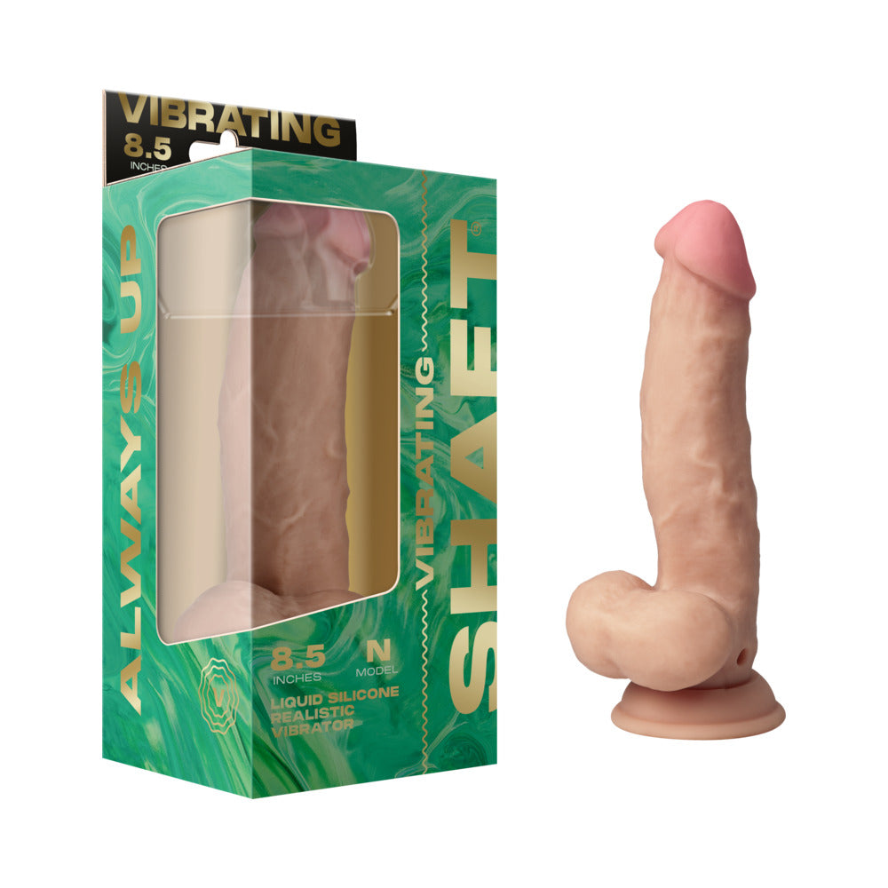 Shaft Vibrating Model N: 8.5 in. Dual Density Silicone Dildo Pine - Not Very Vanilla