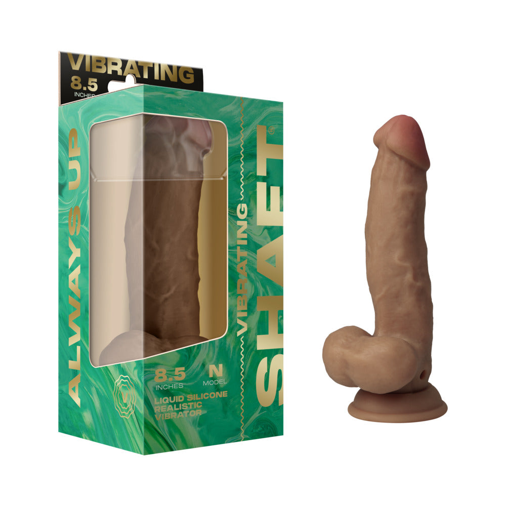 Shaft Vibrating Model N: 8.5 in. Dual Density Silicone Dildo Oak - Not Very Vanilla