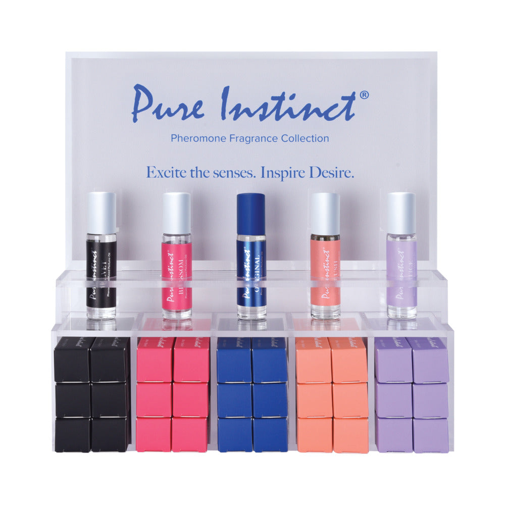 Pure Instinct Pheromone Pefume Oil Roll-On Acrylic Display with Testers & Product - Not Very Vanilla