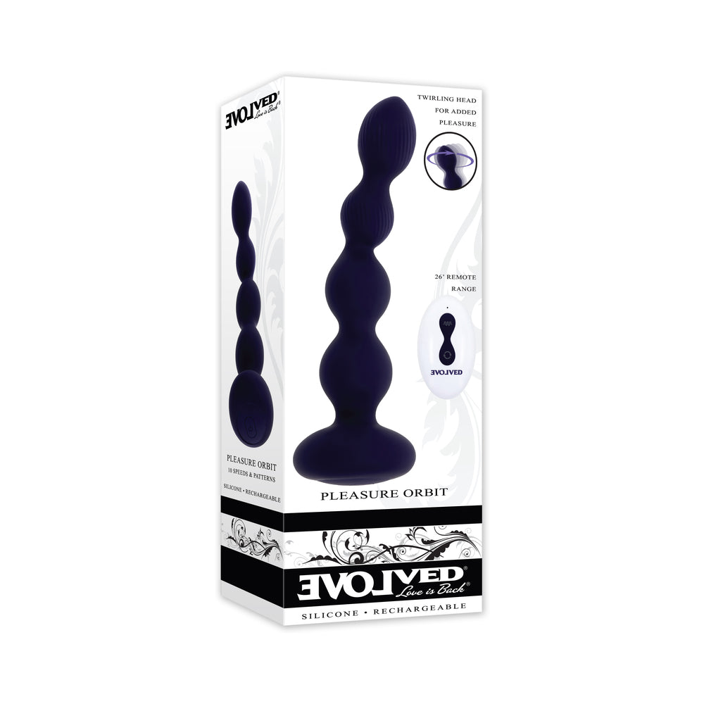 Evolved Pleasure Orbit Rechargeable Anal Vibe With Remote Silicone Purple - Not Very Vanilla