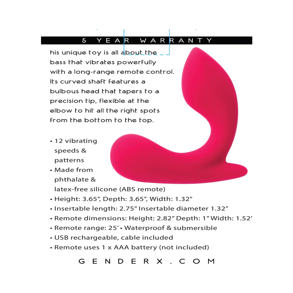 Gender X All About The Bass Rechargeable Vibrating Vibrator Silicone Red