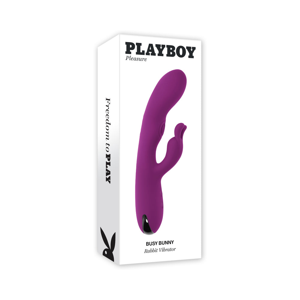 Playboy Busy Bunny Rechargeable Vibrating Dual Stimulator Vibrator Silicone Wild Aster - Not Very Vanilla