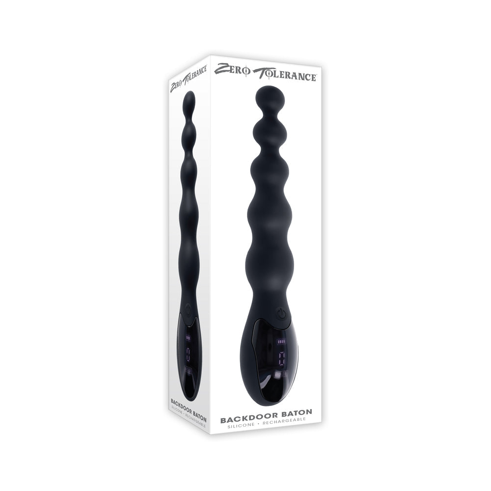 Zero Tolerance Backdoor Baton Rechargeable Vibrating Anal Vibrator Silicone Black - Not Very Vanilla