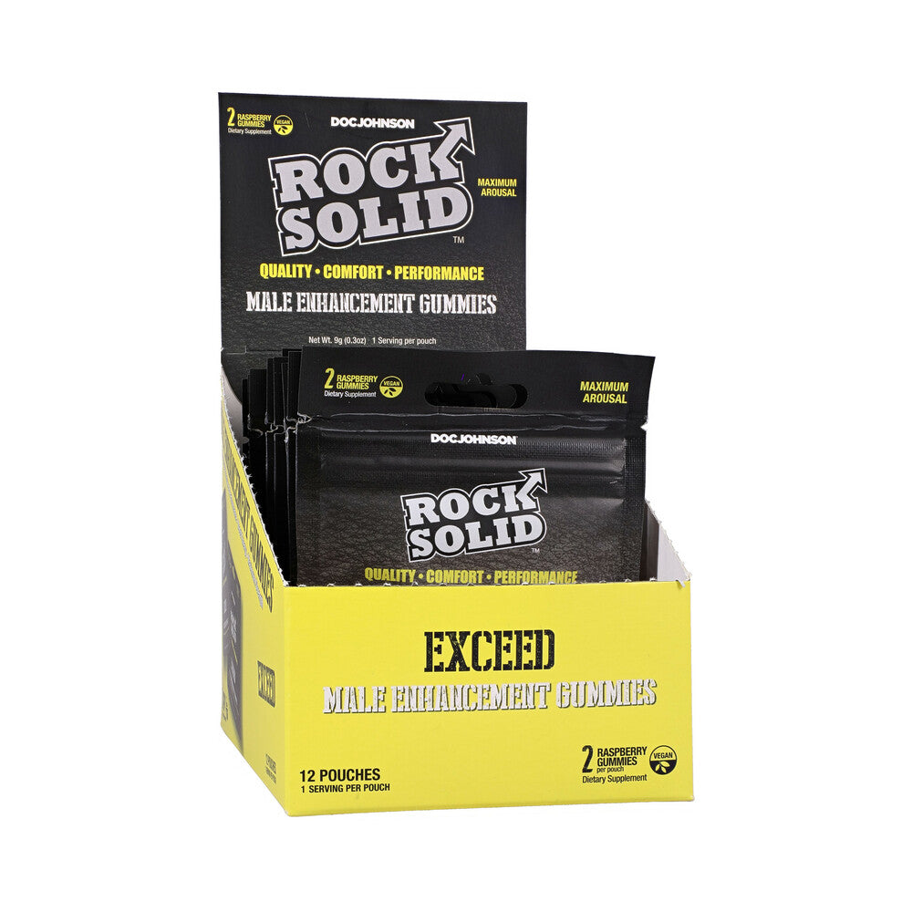 Rock Solid Exceed Male Enhancement Gummies 2-Pack 12-Piece Display - Not Very Vanilla