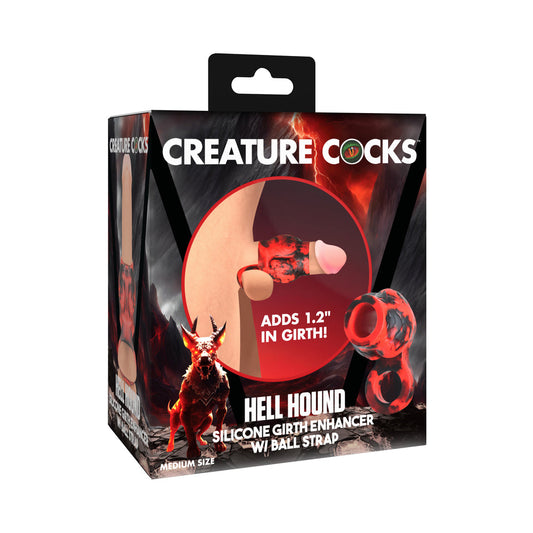 Creature Cocks Hell Hound Silicone Girth Enhancer with Ball Strap M - Not Very Vanilla