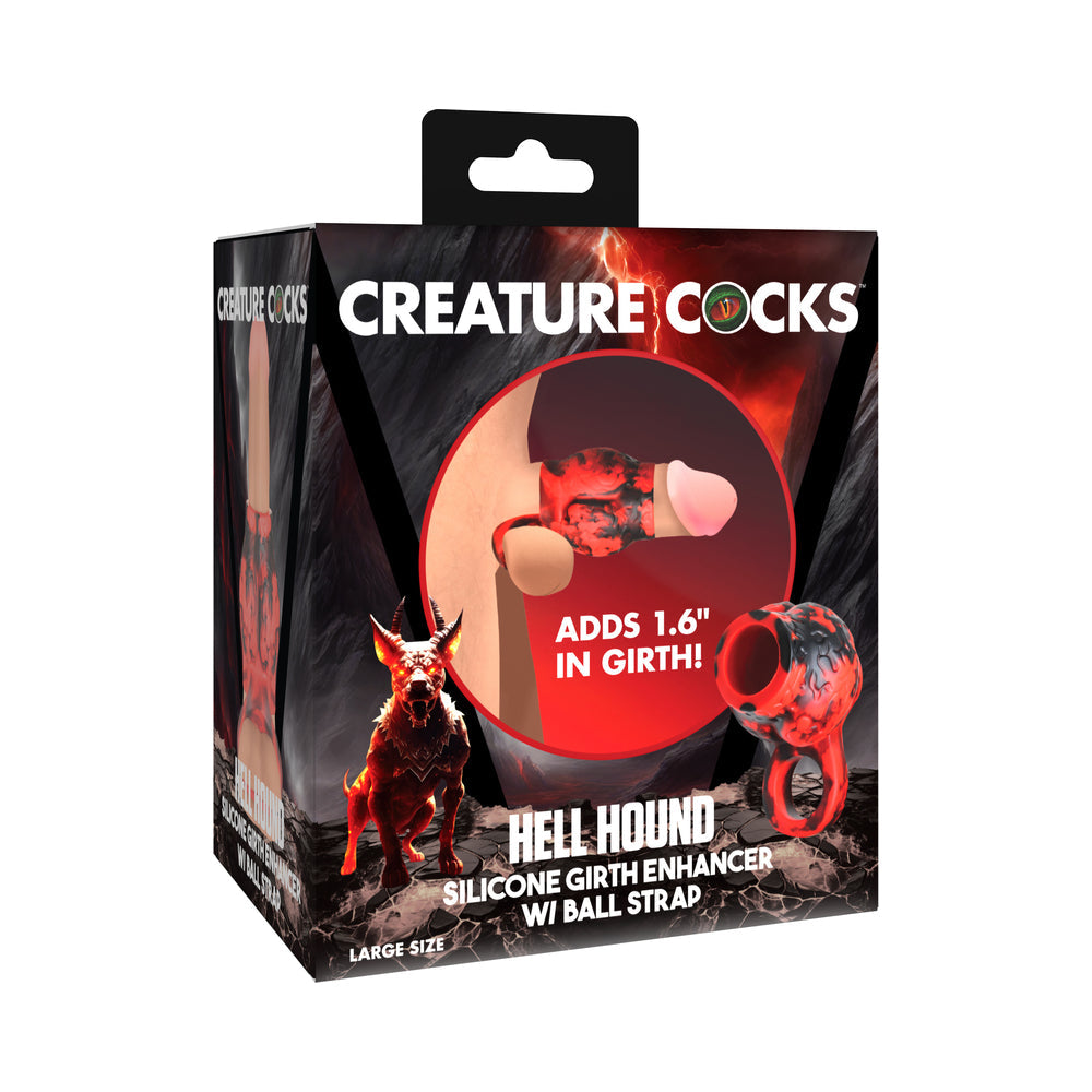 Creature Cocks Hell Hound Silicone Girth Enhancer with Ball Strap L - Not Very Vanilla