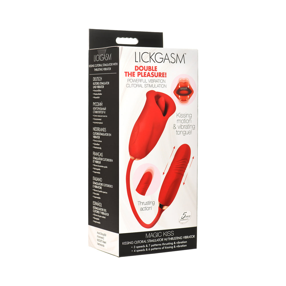 Lickgasm Magic Kiss Kissing Clitoral Stimulator with Thrusting Vibrator - Not Very Vanilla