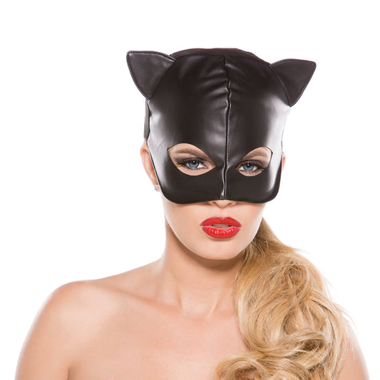 Allure Faux Leather Cat Mask O/S - Not Very Vanilla