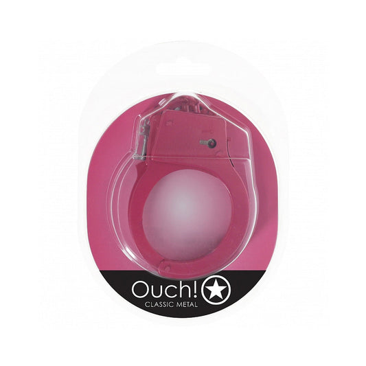 Ouch! Classic Metal Handcuffs Pink - Not Very Vanilla