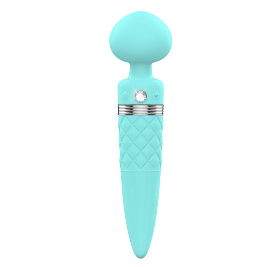 Pillow Talk Sultry Dual-Ended Warming Massager Wand Teal - Not Very Vanilla