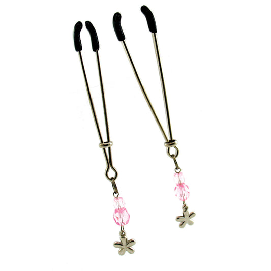 Sex Kitten Tweezer Clamps Pink Flower - Not Very Vanilla