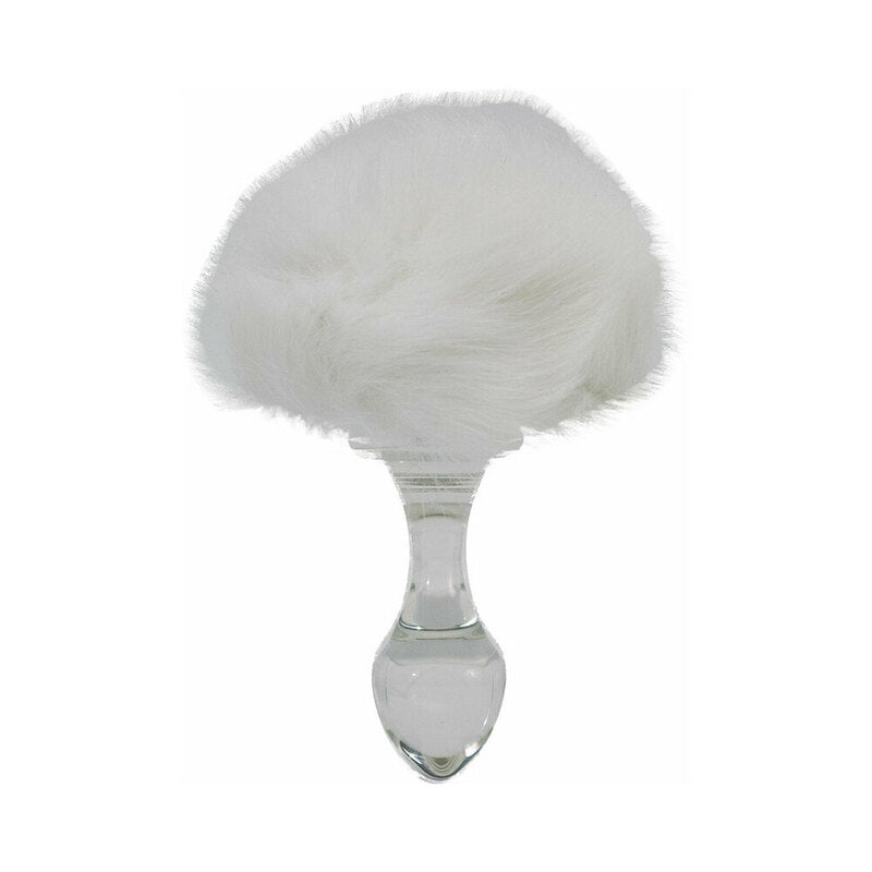 Crystal Delights Magnetic Bunny Tail Plug White - Not Very Vanilla