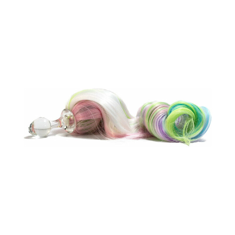 Crystal Delights Minx Pony Tail Plug Pastel Rainbow - Not Very Vanilla