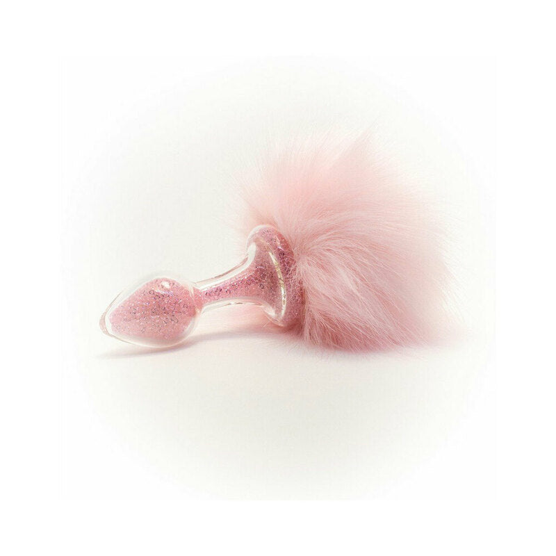 Crystal Delights Magnetic Sparkle Bunny Tail Plug Pink - Not Very Vanilla