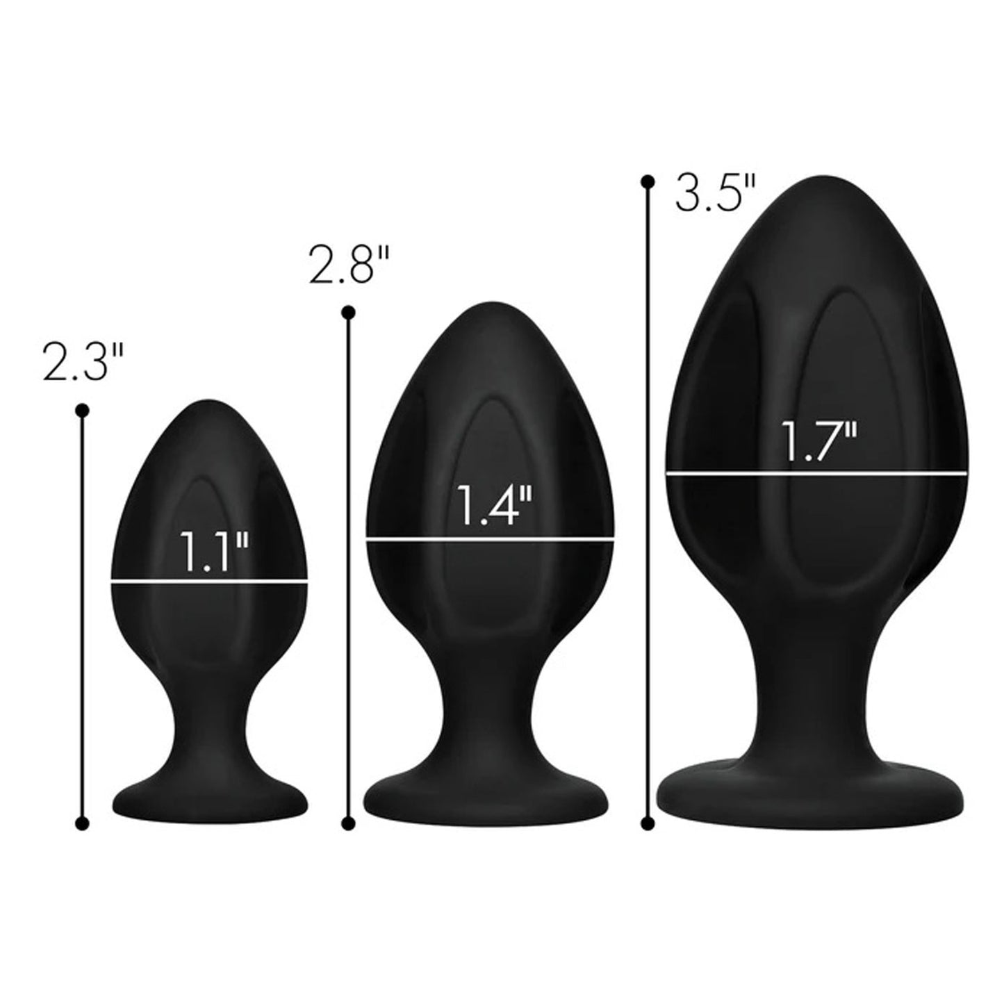 Triple Juicers Silicone Anal Trainer Set - Black - Not Very Vanilla