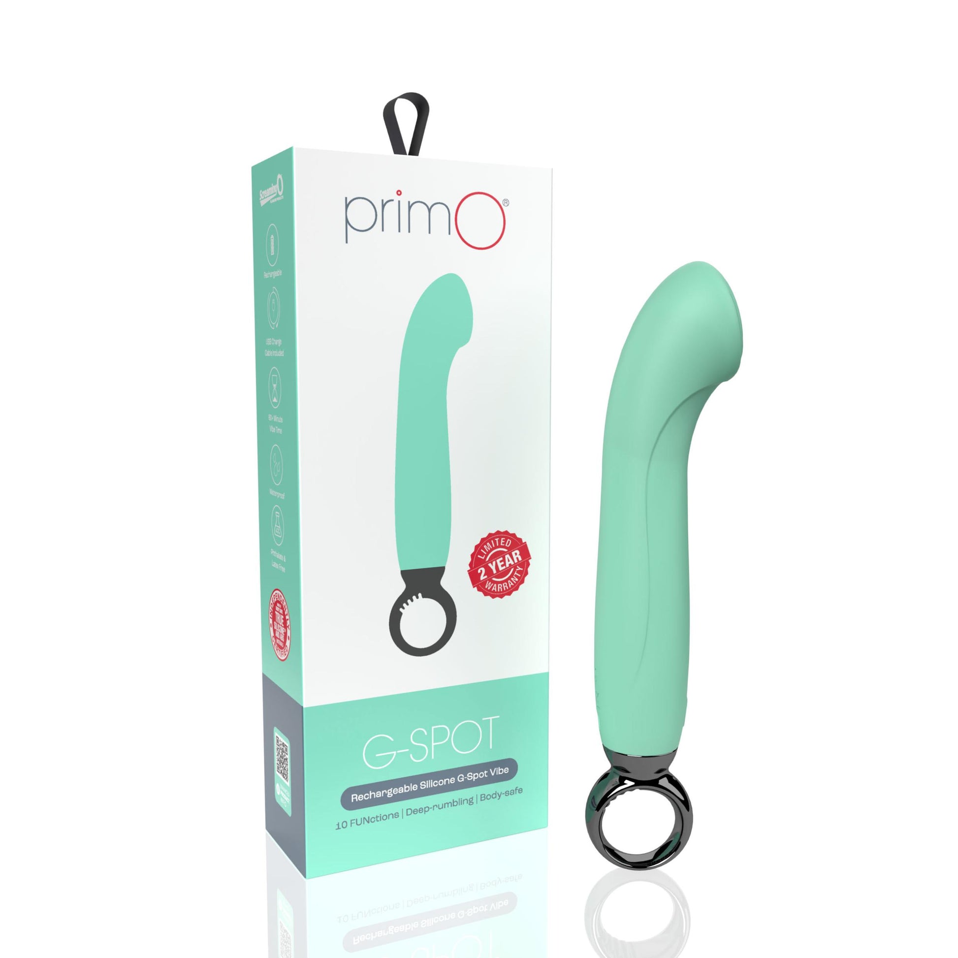 Primo G-Spot Rechargeable Vibrator - Kiwi - Not Very Vanilla