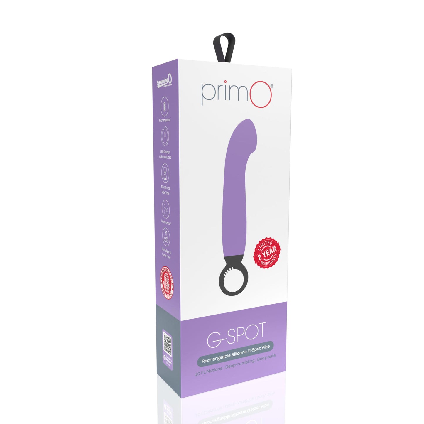 Primo G-Spot Rechargeable Vibrator - Lilac