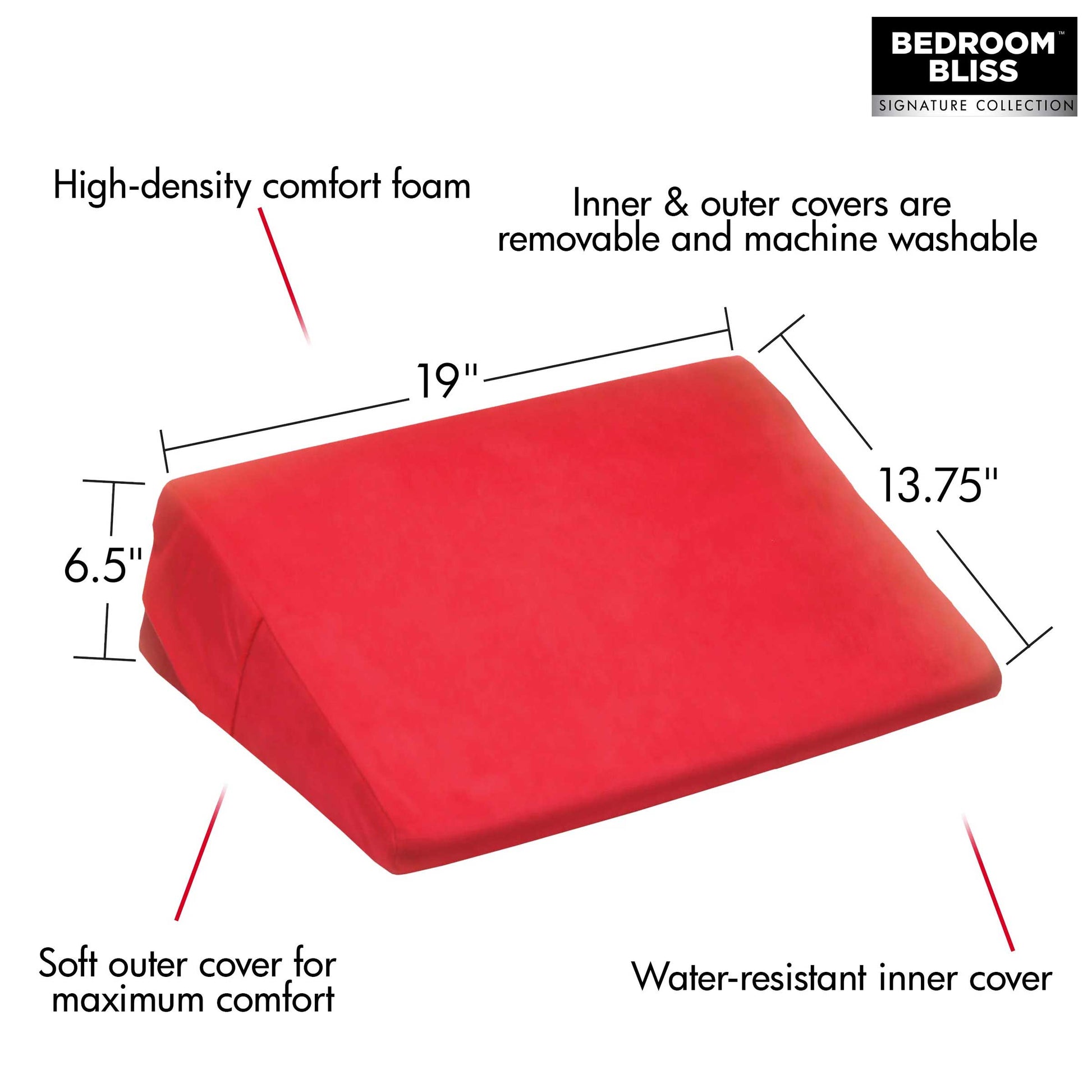 Love Cushion Small Wedge Pillow - Red - Not Very Vanilla