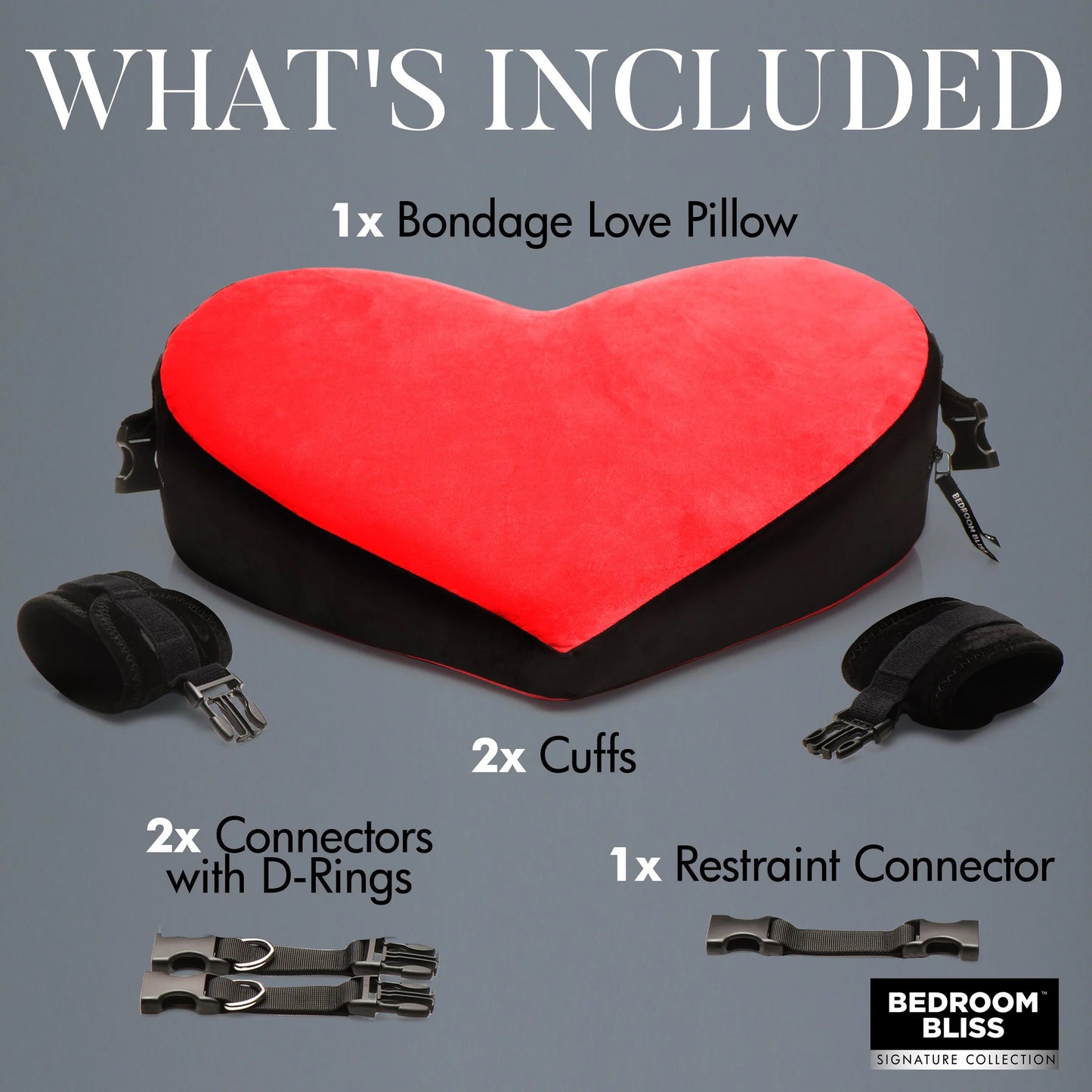 Bondage Love Pillow - Black/red - Not Very Vanilla