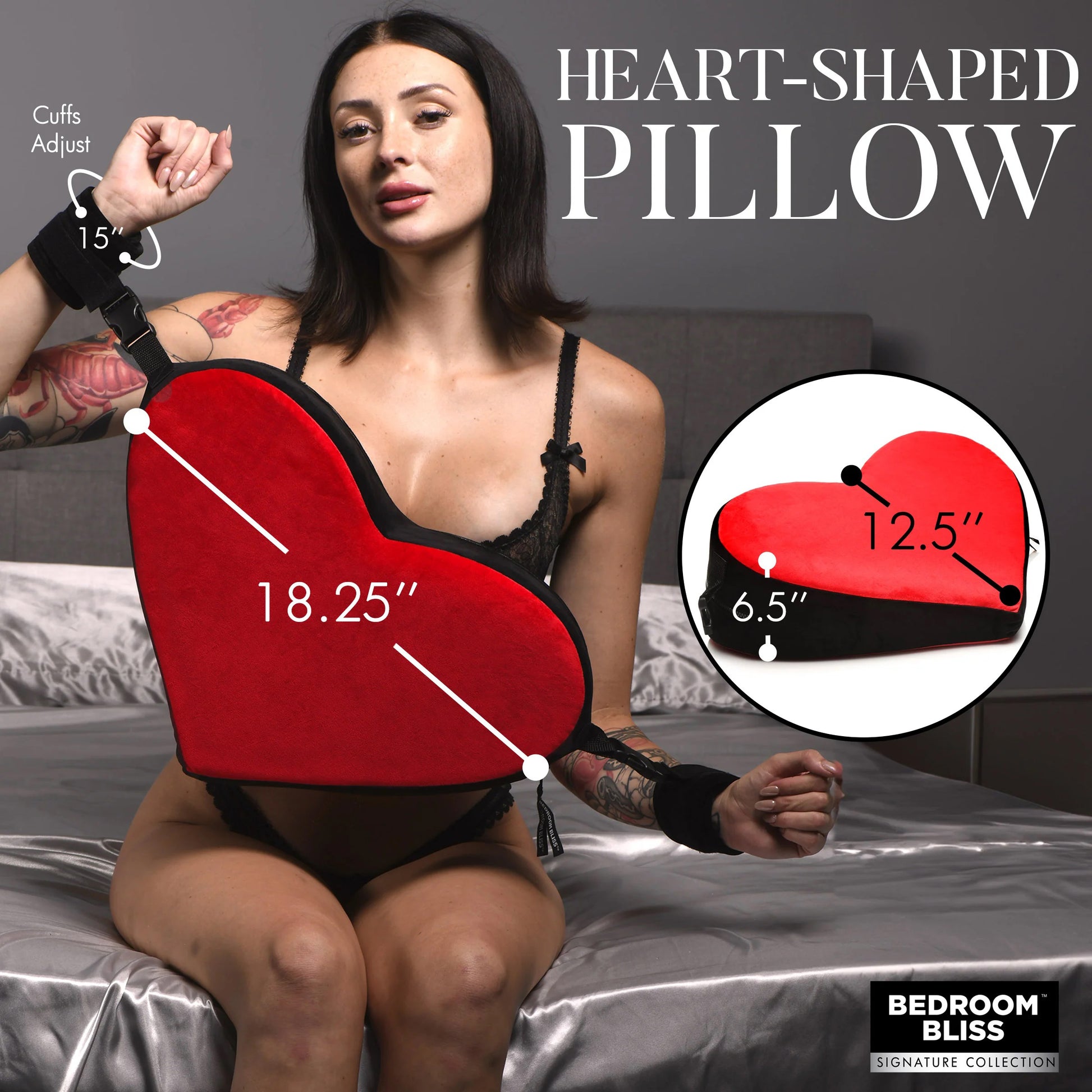 Bondage Love Pillow - Black/red - Not Very Vanilla