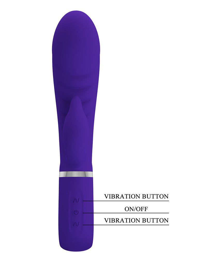 Prescott Super Soft Rabbit Silicone Vibrator -  Purple