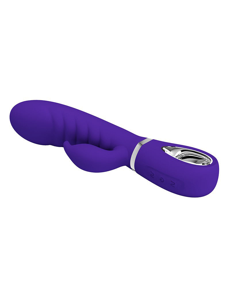 Prescott Super Soft Rabbit Silicone Vibrator -  Purple