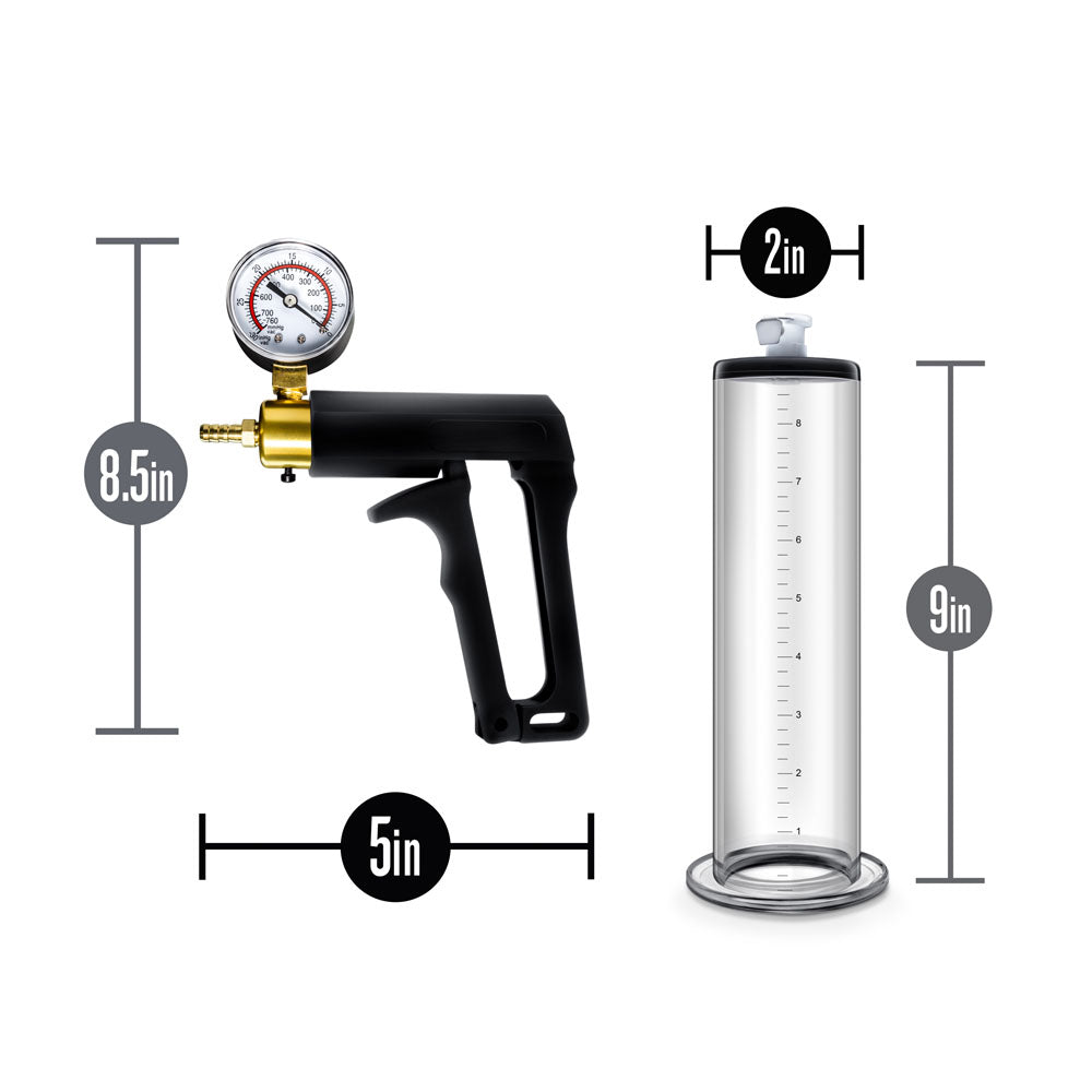 Performance - Vx7 Vacuum Penis Pump With Brass Trigger & Pressure Gauge - Clear - Not Very Vanilla