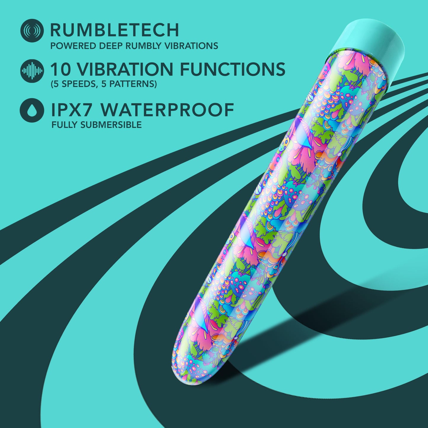 Limited Addiction - Utopia - 7 Inch Rechargeable Vibe - Aqua - Not Very Vanilla