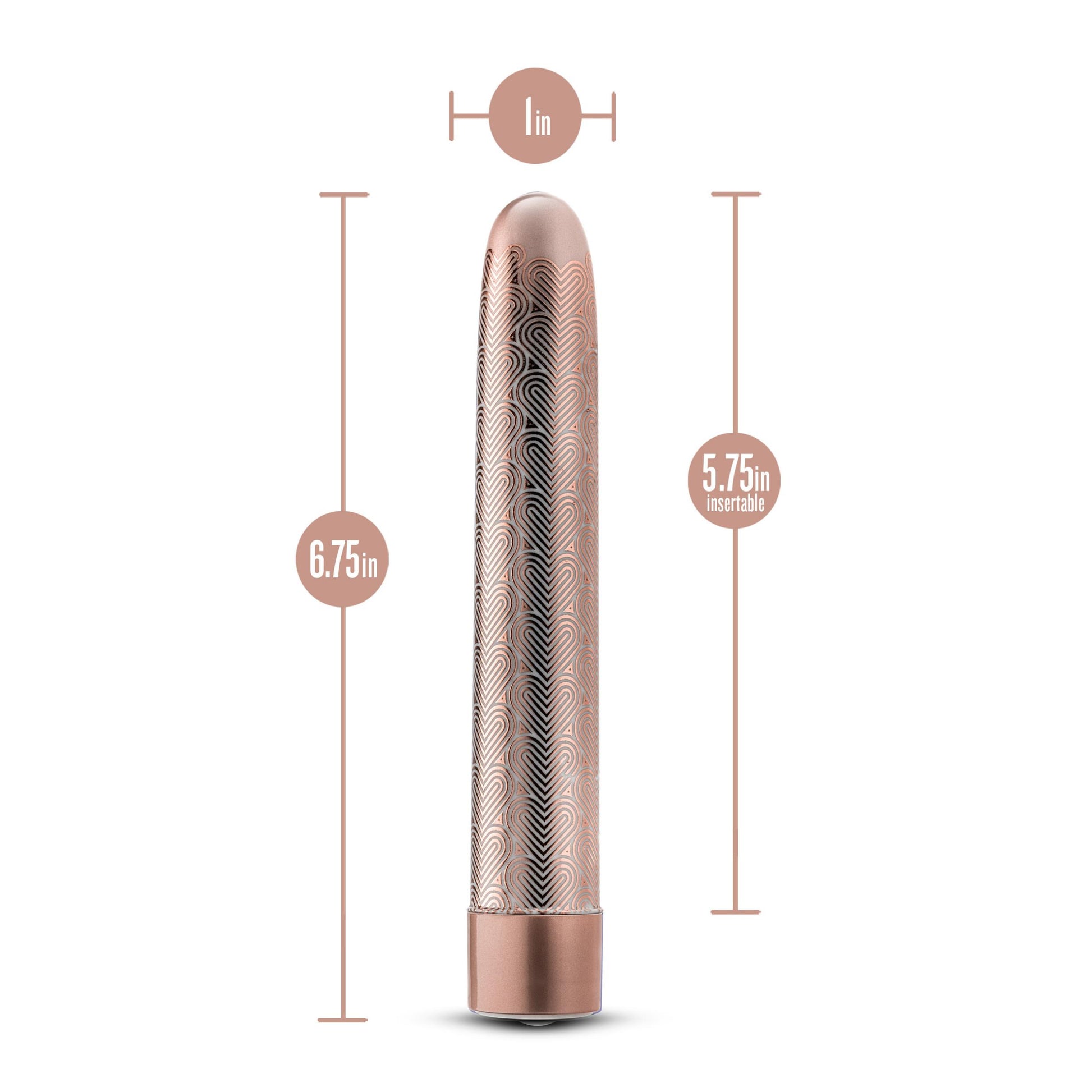 The Collection - Lattice - 7 Inch Rechargeable Vibe - Rose Gold - Not Very Vanilla