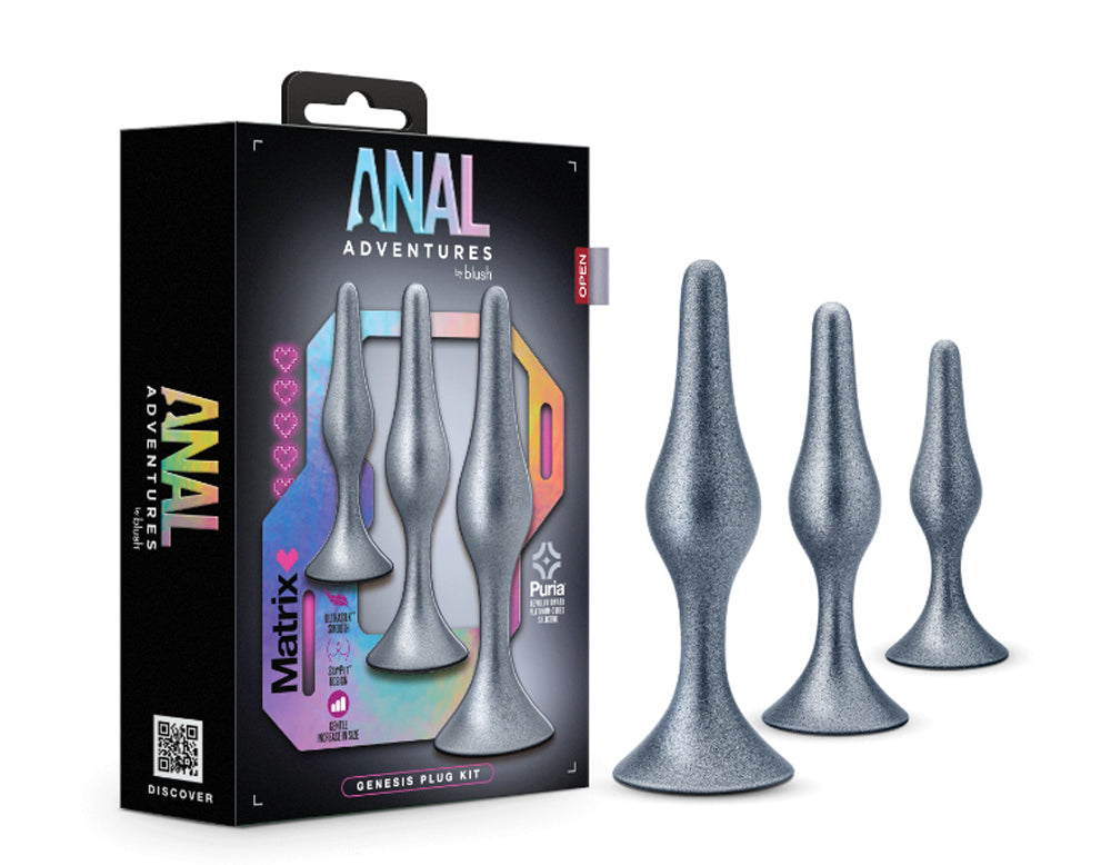 Anal Adventures Matrix - Genesis Plug Kit - Stellar Silver - Not Very Vanilla