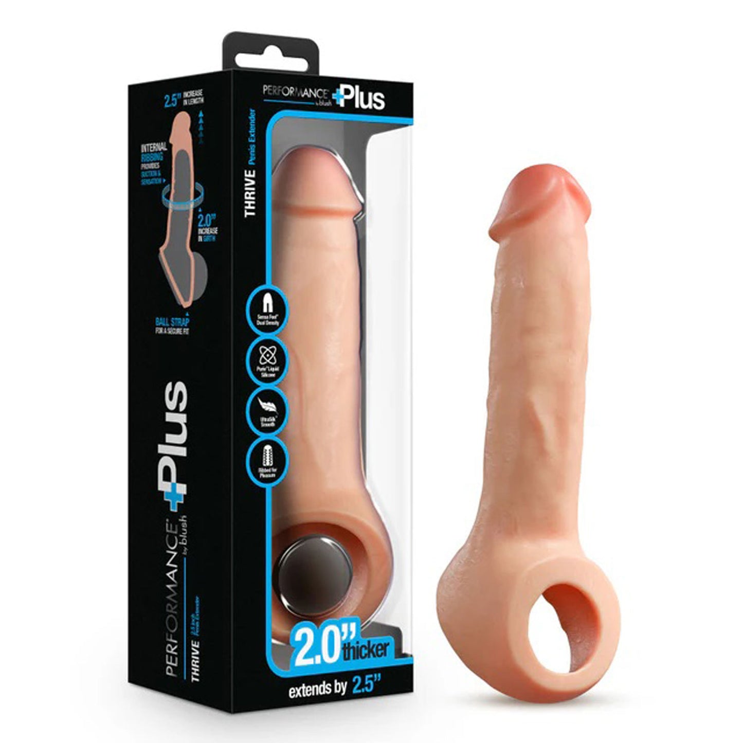 Performance Plus Thrive 2.5 Inch Silicone Penis  Xtender - Beige