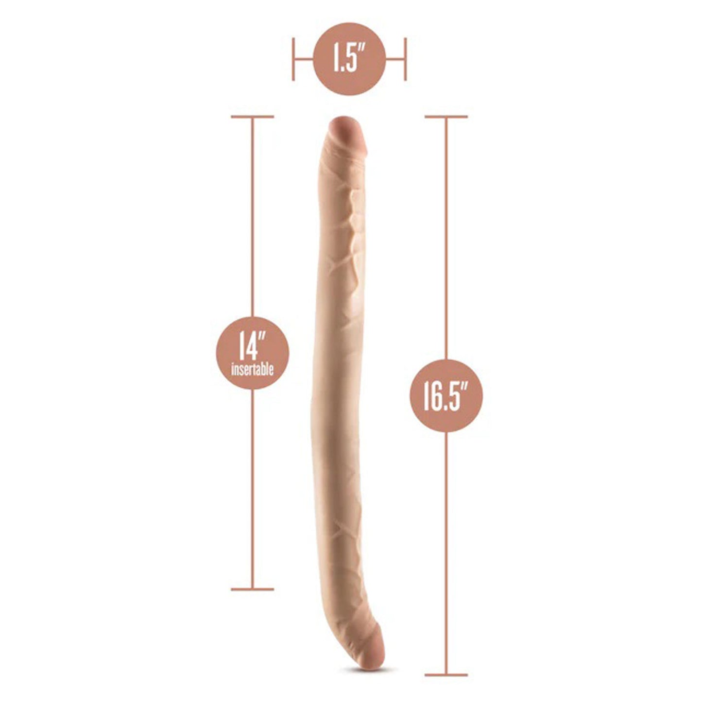 Dr. Skin Plus - 16.5” Posable Double Dong - Beige - Not Very Vanilla