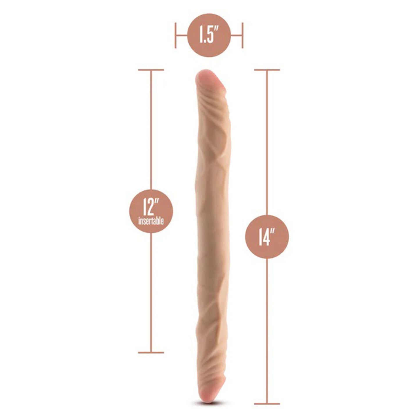 Dr. Skin Plus - 14” Posable Double Dong - Beige - Not Very Vanilla