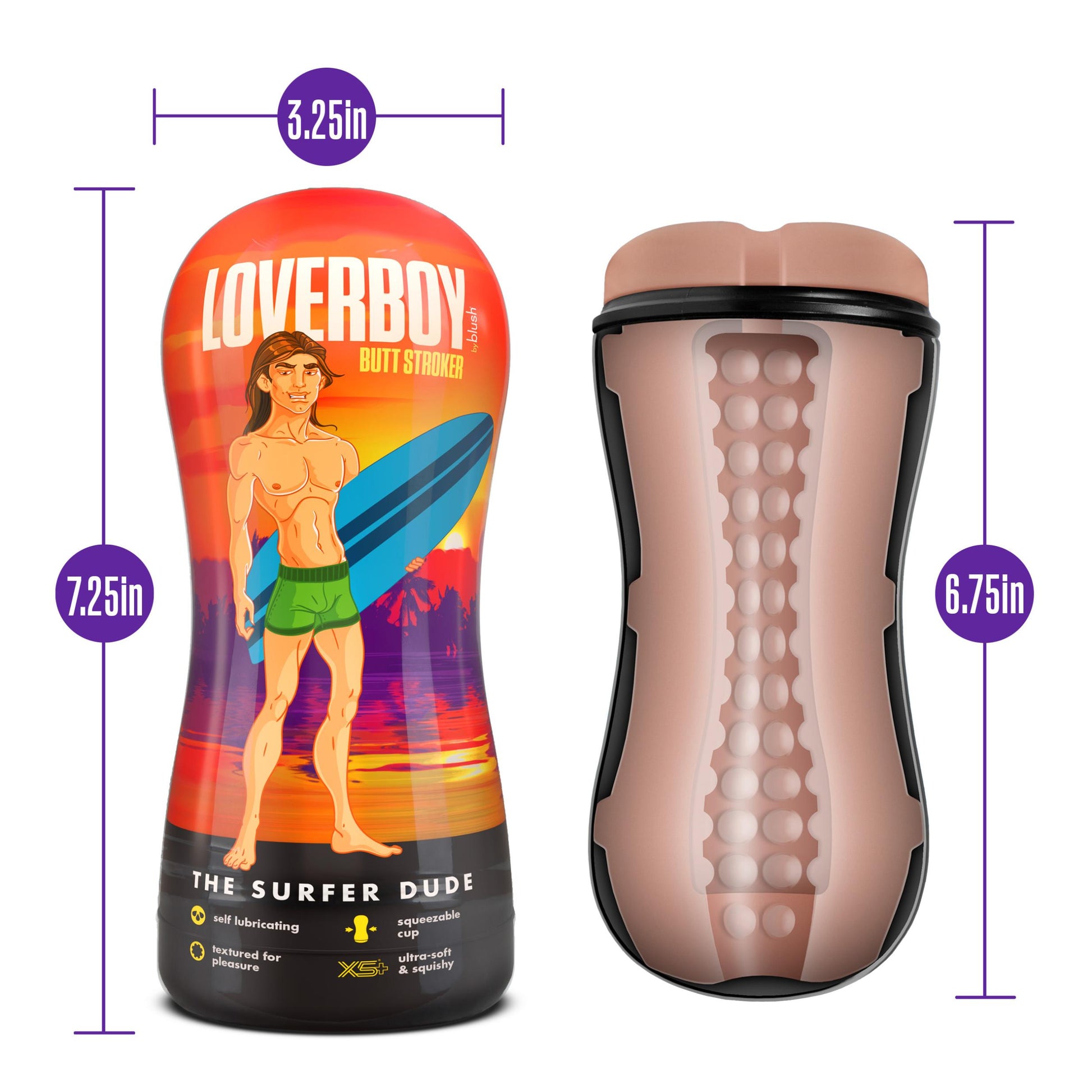 Loverboy - the Surfer Dude - Self Lubricating Stroker - Beige - Not Very Vanilla