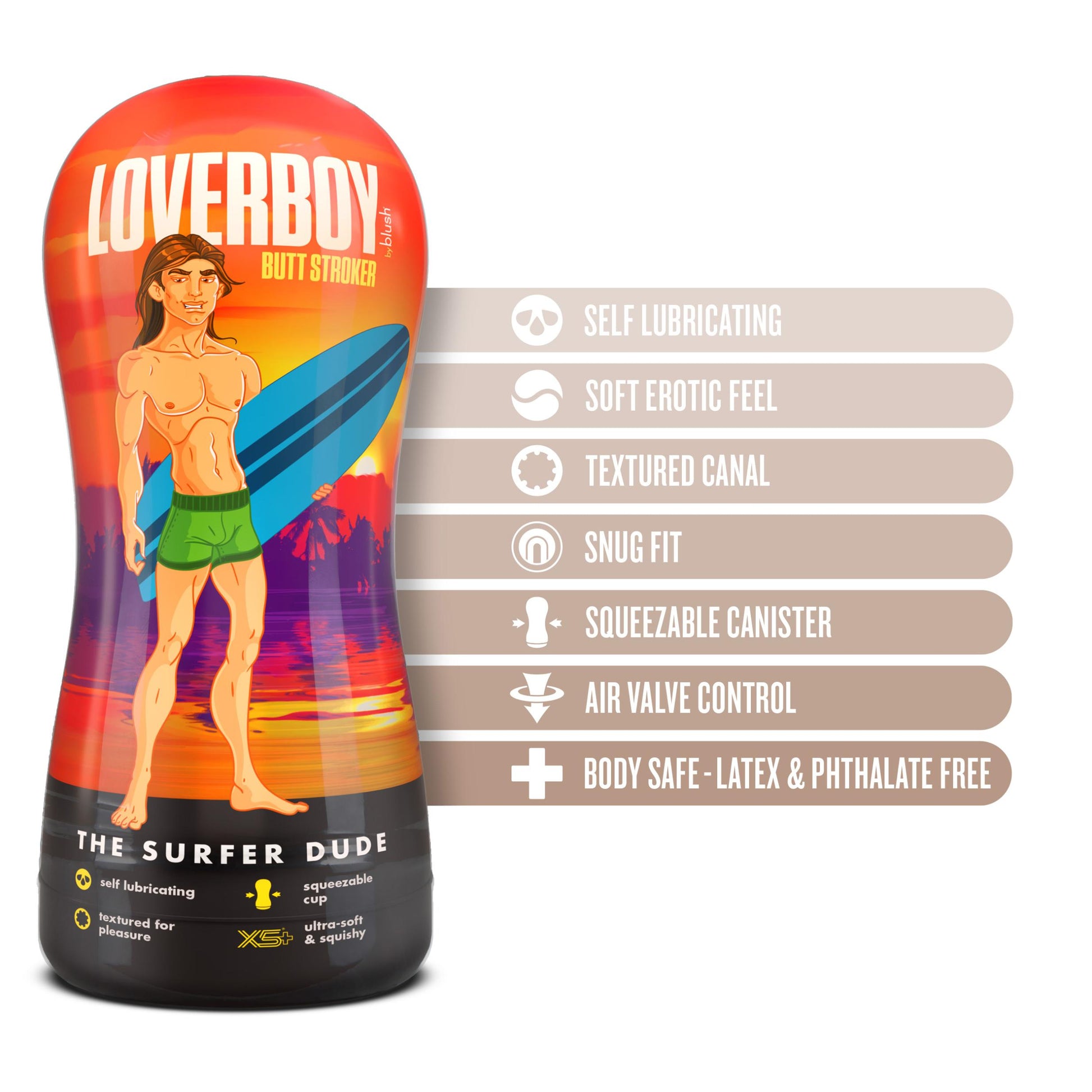 Loverboy - the Surfer Dude - Self Lubricating Stroker - Beige - Not Very Vanilla