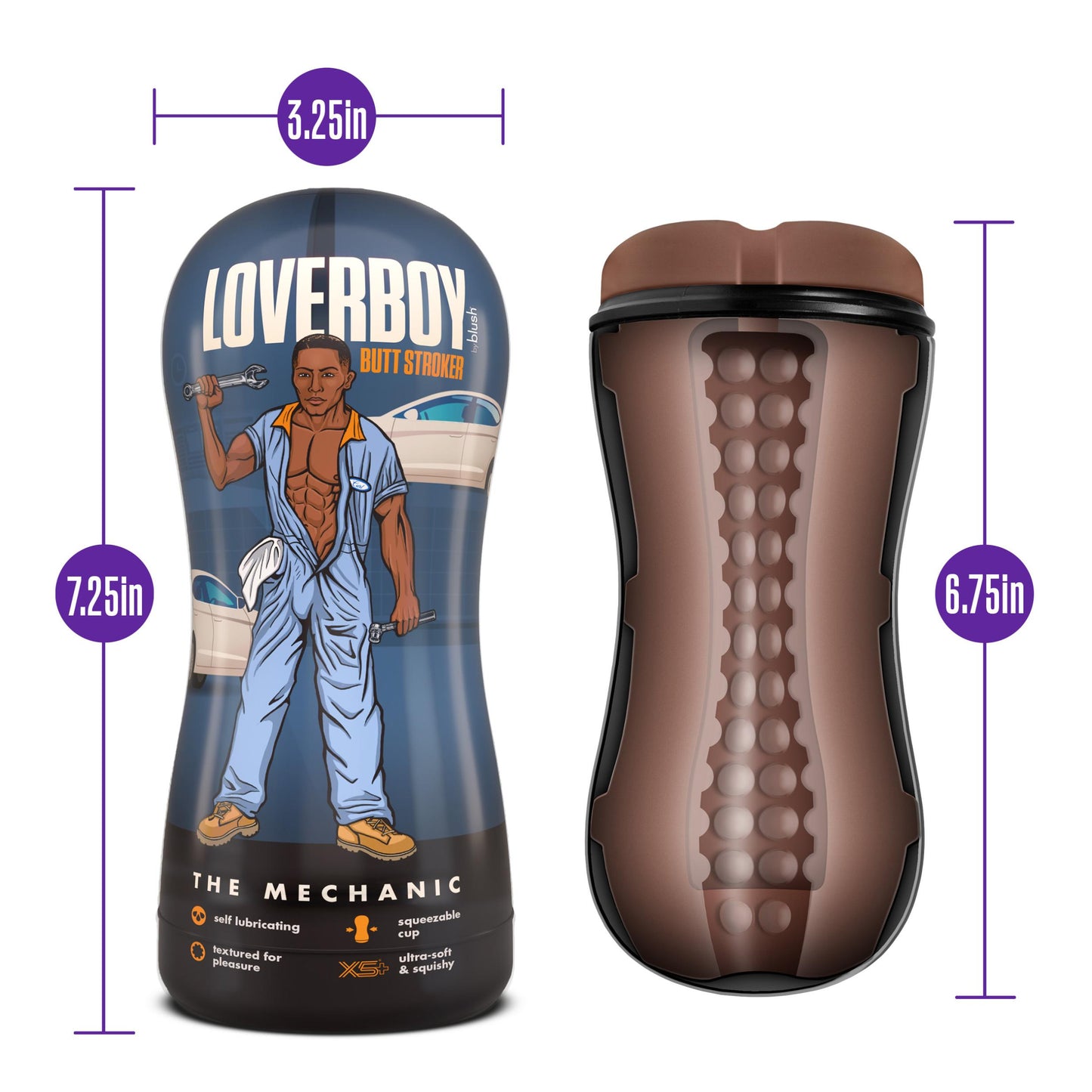 Loverboy - the Mechanic - Self Lubricating Stroker - Brown - Not Very Vanilla