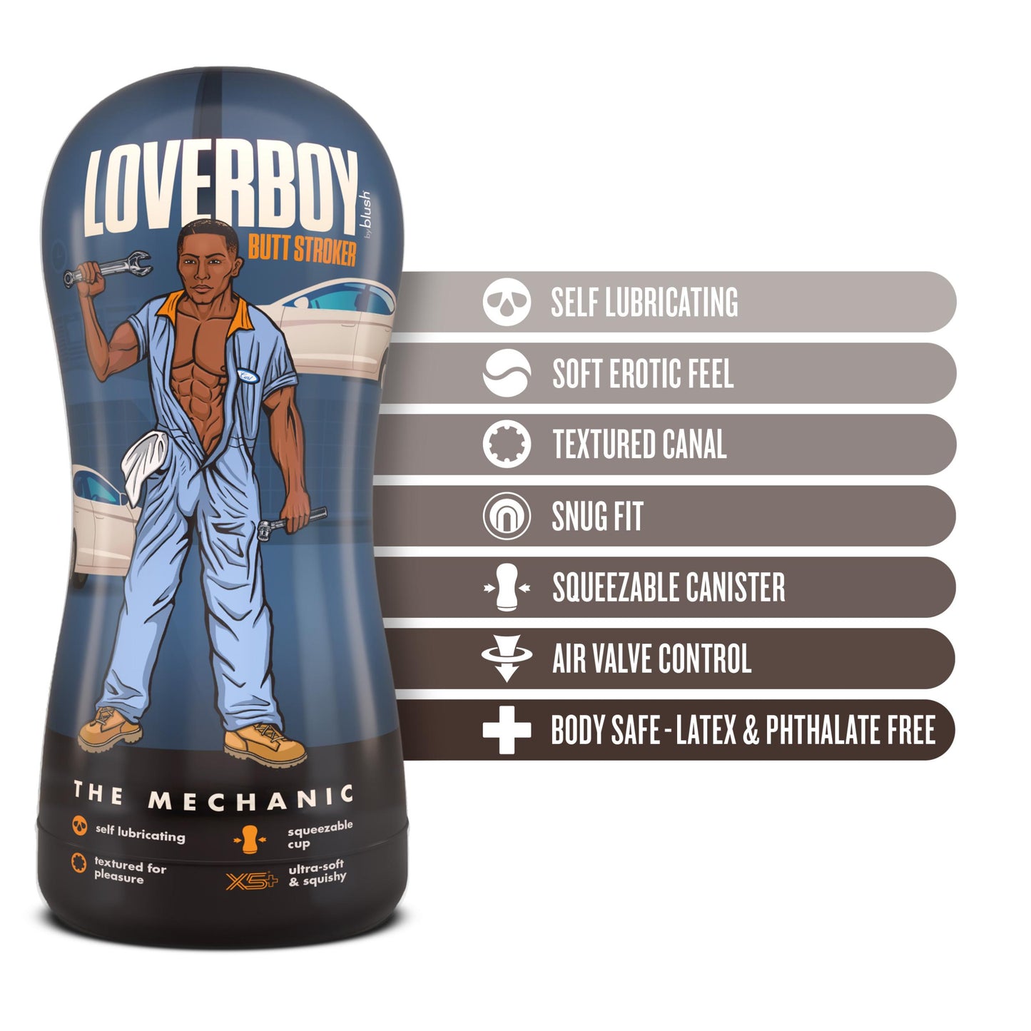 Loverboy - the Mechanic - Self Lubricating Stroker - Brown - Not Very Vanilla